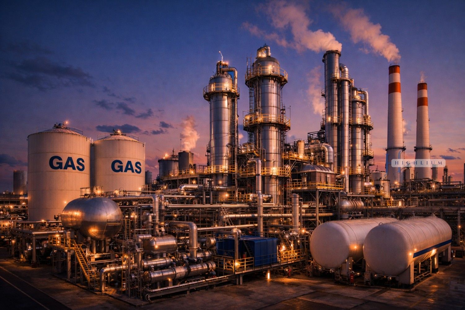 Industrial gas facility background